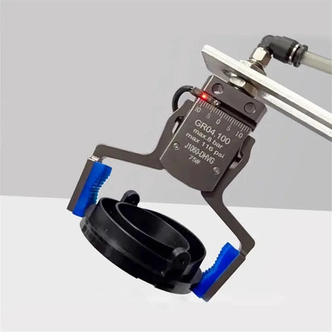 Magnetic Gripper Fixture For Pneumatic Systems And Automated Workflows, precise robot arm attachment, red wine color, close-up view