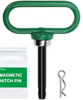 Front view of Heavy Duty Magnetic Hitch Pin 1/2 Inch Strong Magnet Handle for Lawn Mowers, Trailer Hitches, Lawn Tractors - Rustproof Steel.