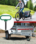 Heavy Duty Magnetic Hitch Pin 1/2 Inch Strong Magnet Handle For Lawn Mowers And Trailer Hitches, shown near trailers
