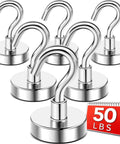 Magnetic Hooks, 50lbs Heavy Duty N52 Rare Earth Magnets with Hook 2026 Cruise Cabin Ship Essentials, pack of six