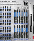 80-Piece Premium Magnetic Impact Nut Driver Set Metric And SAE With Socket Adapters shown with S2 Steel components.