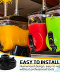Colorful beverage dispensers with 2 Pack Replacement Impeller And Bearing Sleeve Set For Grindmaster Crathco; easy to install text.