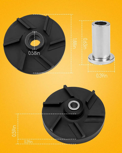 Magnetic Impeller With Nylon Bearings And Bearing Sleeve For Standard Fit Beverage Dispensers Compatible With D15-D355