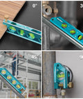 Three Piece Magnetic Level Tool Set With 2.5 Inch, 6.25 Inch And 8 Inch Levels in use at various angles on round stock