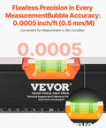 Close-up of a vial on a Six Piece All Magnetic Torpedo Level Set With Aluminum Alloy Box Leveler Includes 10 To 78 Inch SAE and metric scale