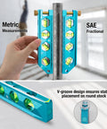 Three Piece Magnetic Level Tool Set With 2.5 Inch, 6.25 Inch And 8 Inch Levels, High Visibility Vials, V Groove Base For Round Stock