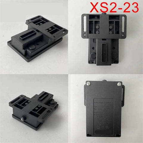 Elevator Travel Switches No Frills For Machine Room-Less Elevators 220V 24V Ready To Install Speed Limiter Accessory Black Limit Switch With Wire 1 Piece Durable Magnetic Switch For Safe Smooth Vertical Travel, model XS2-23, shown in multiple angles.