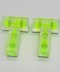 Magnetic Mini Bubble Level Tool Pack, Pocket Size, Ultra Precise 3Line Grid, 4-pack, compact, transparent acrylic, green levels.