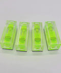 Magnetic Mini Bubble Level Tool Pack, Pocket Size, Ultra Precise 3Line Grid, 4 Pack, transparent acrylic with green grid.
