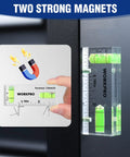 Compact magnetic 3 inch mini level with two bubbles provides hands free alignment on metal surfaces, featuring 90° and 180°