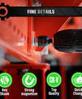 Close-up of nut driver from 20 Piece Magnetic Nut Driver Set With Metric And SAE Sizes, attached to drill, showcasing hex shank and magnet.