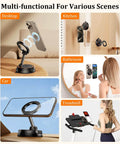 Magnetic Phone Mount with Vacuum Suction Cup for shower mirror, car dashboard, gym treadmill, and kitchen use, hands-free holder for iPhones 12-16