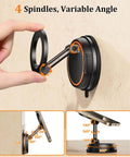 Magnetic Phone Mount With Vacuum Suction Cup For Shower Mirror Car Dashboard And Gym Use Hands Free Magnetic Holder For MagSafe IPhone 16 15 14 13 12 Series Delivers Firm Adsorption And Quick Release For Safe On The Go No Fuss Setup with adjustable 4 spindles and variable angle.