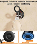 Magnetic Phone Mount With Vacuum Suction Cup For Shower Mirror Car Dashboard And Gym Use showing suction details and bottle holding