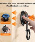 Magnetic Phone Mount With Vacuum Suction Cup for Shower Mirror Car Dashboard Gym, hands adjusting mount on wall, orange accents