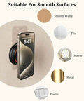 Magnetic Phone Mount With Vacuum Suction Cup For Shower Mirror Car Dashboard And Gym Use on smooth surfaces like wood and tile