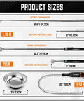 Effortlessly retrieve metal parts from tight spots, under machines, and around the shop with this 4 piece telescoping magnetic pickup tool set.