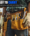 Man wearing tool belt with two pack telescoping magnetic pickup tools reach 7 to 30 inches with a 40 lb pull visible.