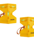 Pro Grade Magnetic Post Level 2 Pack For Leveling And Plumb Posts Railings Decks And Water Pipes With Strip Magnets And Rubber Strap For Hands Free Use Durable High Impact Composite Yellow