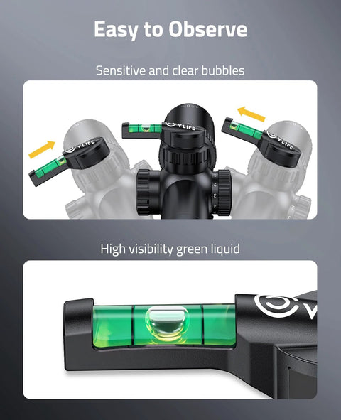 Close-up of a Magnetic Scope Leveling Kit With High Visibility Bubble Level For Precise Optics Alignment and rock solid mounting.