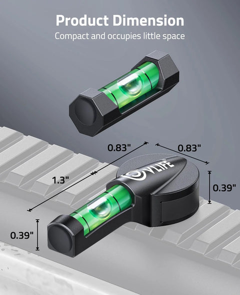 Magnetic Scope Leveling Kit With High Visibility Bubble Level For Precise Optics Alignment And Rock Solid Mounting On Iron Surfaces Built With A Heavy Duty Metal Structure For Long Lasting Field Use Cvlife shown in compact dimensions.
