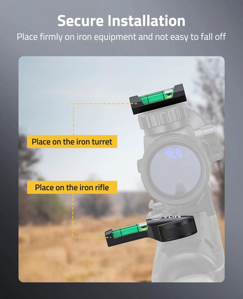 Magnetic Scope Leveling Kit With High Visibility Bubble Level for precise optics alignment on rifle and turret, Cvlife.