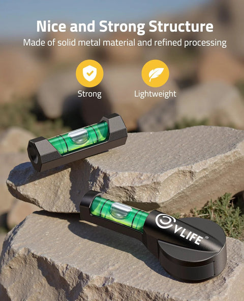 Magnetic Scope Leveling Kit With High Visibility Bubble Level For Precise Optics Alignment And Rock Solid Mounting On Iron Surfaces Built With A Heavy Duty Metal Structure For Long Lasting Field Use Cvlife shown on rocks