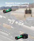 Magnetic Scope Leveling Kit With High Visibility Bubble Level For Precise Optics Alignment And Rock Solid Mounting On Iron Surfaces Built With A Heavy Duty Metal Structure For Long Lasting Field Use Cvlife installed on scope.