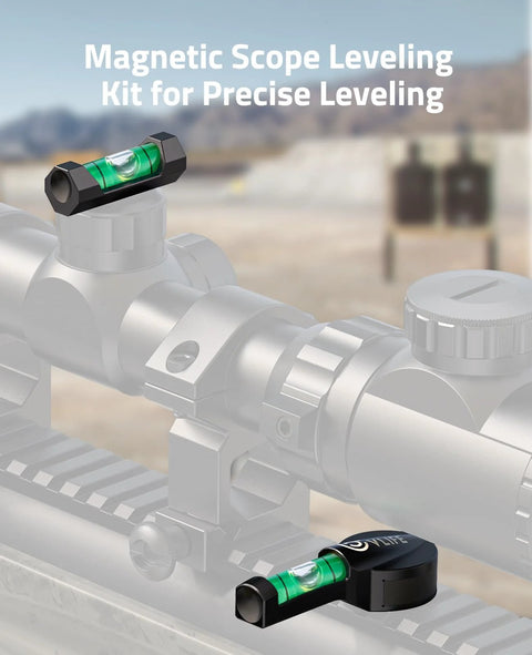 Magnetic Scope Leveling Kit With High Visibility Bubble Level For Precise Optics Alignment And Rock Solid Mounting On Iron Surfaces Built With A Heavy Duty Metal Structure For Long Lasting Field Use Cvlife installed on scope.