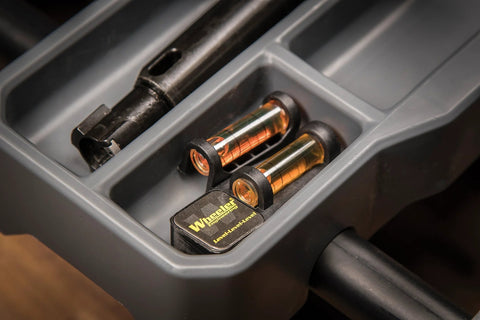 Magnetic Base Scope Leveling Tool For Gunsmithing And Maintenance By Wheeler Engineering in tool tray close-up