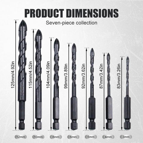Magnetic Screwdriver Drill Bit Set 7 Piece Anti Slip Alloy Steel Durable Bits With Strong End Magnet for Sizes 3mm to 12mm