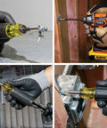 All-In-One Magnetic 14-In-1 Screwdriver Set With 13 Bits And One Quarter Inch Nut Driver being used in various tasks