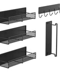 5-Pack Magnetic Shelves for Laundry Room Organization, Strong Hold Refrigerator & Washing Machine Shelves, spice rack, hooks