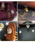 Magnetic Purse Snap Clasps 14mm Silver Tone Sets for fashion bags and handbags DIY closures, installed view on various bag designs