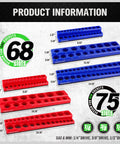 Six Piece Magnetic Socket Organizer Set With Three Blue Metric And Three Red SAE Holders For 1/4 Inch 3/8 Inch And 1/2 Inch Sockets