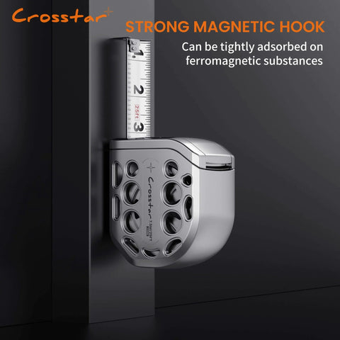 25 Foot Magnetic Self Locking Stainless Steel Tape Measure With Dual Sided Imperial And Metric Scales Waterproof And Rustproof Retractable Tape for home DIY.