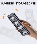 Hand holding 25 In 1 Precision Screwdriver Set with 24 Bits for MacBook Computers Laptops in magnetic storage case.