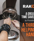 Hands installing a ceiling fan using Magnetic Wristband For Tools With Powerful Magnets, Premium Tool Belt For Holding Screws And Nails.