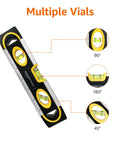 Compact 9-Inch Magnetic Torpedo Level With Built In Ruler Provides Quick, Accurate Checks On DIY Projects, Furniture Hanging, And Wall Alignment With A Magnetized Edge And 3 Vials At 180/90/45 Degrees For Reliable Results