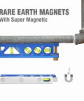 Magnetic Torpedo Level Six And A Half Inch With Verti Site View For Readability Front Back Or Top Four Vials At 0 Degree 90 Degree 45 Degree And 30 Degree Aluminum Anodized Construction For Durability Thumb Screw Mount For Quick Conduit Attachment And