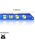 Magnetic 8 Inch Torpedo Level With Four Vials For 0 90 45 30 Degree Angles Aluminum Alloy Body Hands Free On Iron Surfaces High Accuracy 0.5mm Per Meter Cobalt Blue By WORKPRO