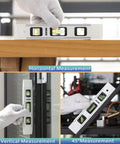 Magnetic Torpedo Level 9 Inch With Box Frame And Alloy Construction, Hands Free Magnetic Attachment For Fast Readouts On Iron Surfaces