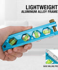 Magnetic 6.25 Inch Torpedo Level With 0 Degree 30 Degree 45 Degree 90 Degree Bubbles V Groove Large Viewing Window Aluminum Alloy Body