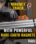 Compact 6-Inch magnetic torpedo level with a V-groove for conduit work delivers hands-free stability, shown on metal pipes