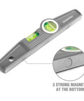 Pro Grade 3 Piece Torpedo Level Set With Magnetic 9 Inch Level And Non Magnetic 16 Inch And 24 Inch Levels, lightweight, green bubbles, Workpro