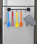 6 Hooks Magnetic Utensil Holder Untensil Rack Tool Hanger Organizer for Refrigerator with kitchen tools hanging