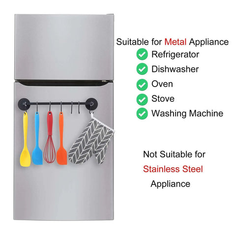 7 Hooks Magnetic Utensil Holder Untensil Rack Tool Hanger Organizer for Refrigerator, holding colorful utensils