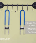 7 Hooks Magnetic Utensil Holder Utensil Rack Tool Hanger Organizer on metal door holding blue locks