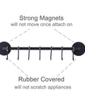 7 Hooks Magnetic Utensil Holder Utensil Rack Tool Hanger Organizer for Refrigerator with rubber-coated magnets and strong hold