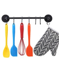7 Hooks Magnetic Utensil Holder Untensil Rack Tool Hanger Organizer for Refrigerator displaying colorful kitchen tools and mitt